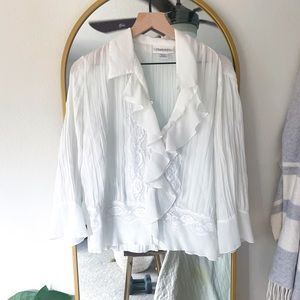 Vintage lace peasant top